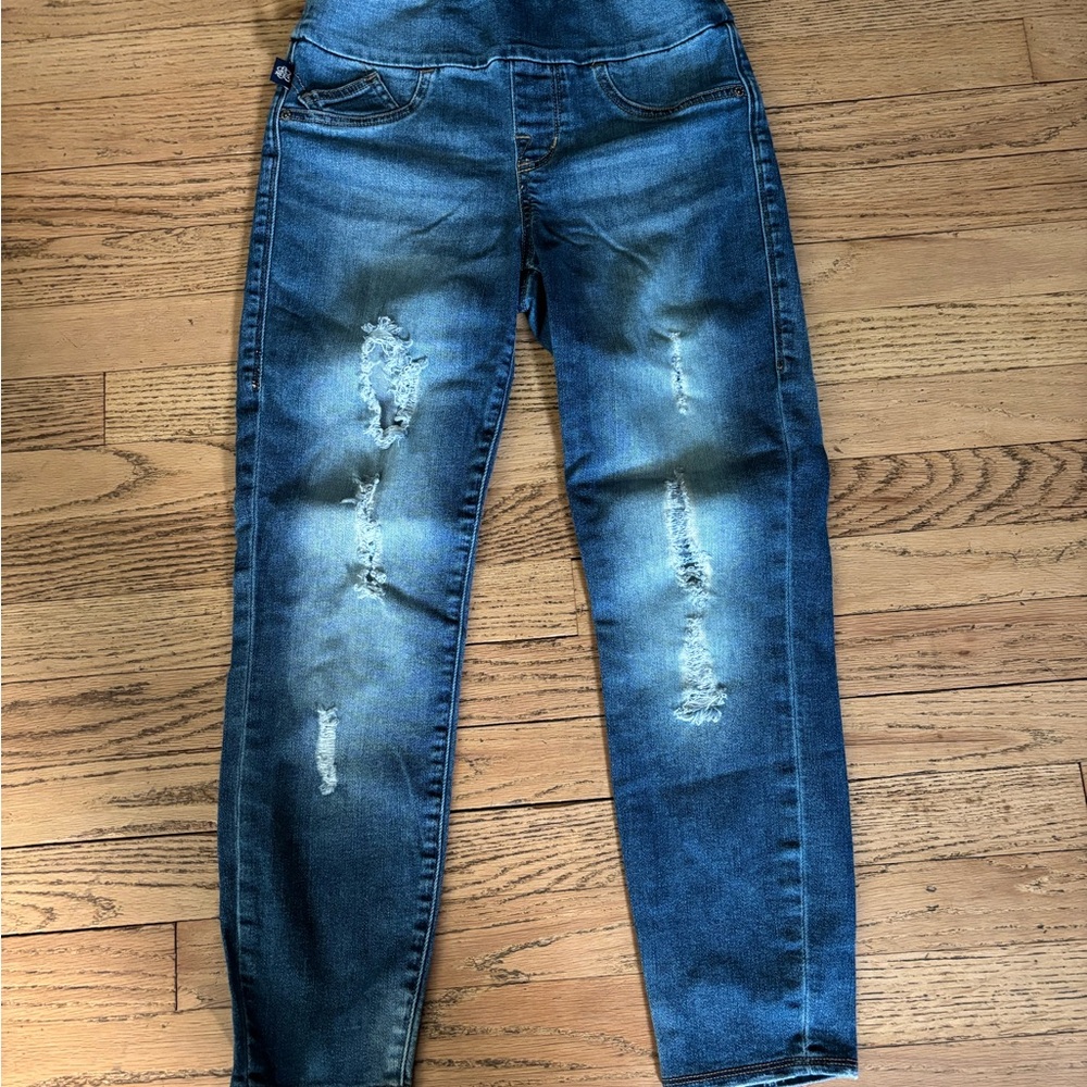 Rock & Republic Blue Skinny Jeans with Distressed Details